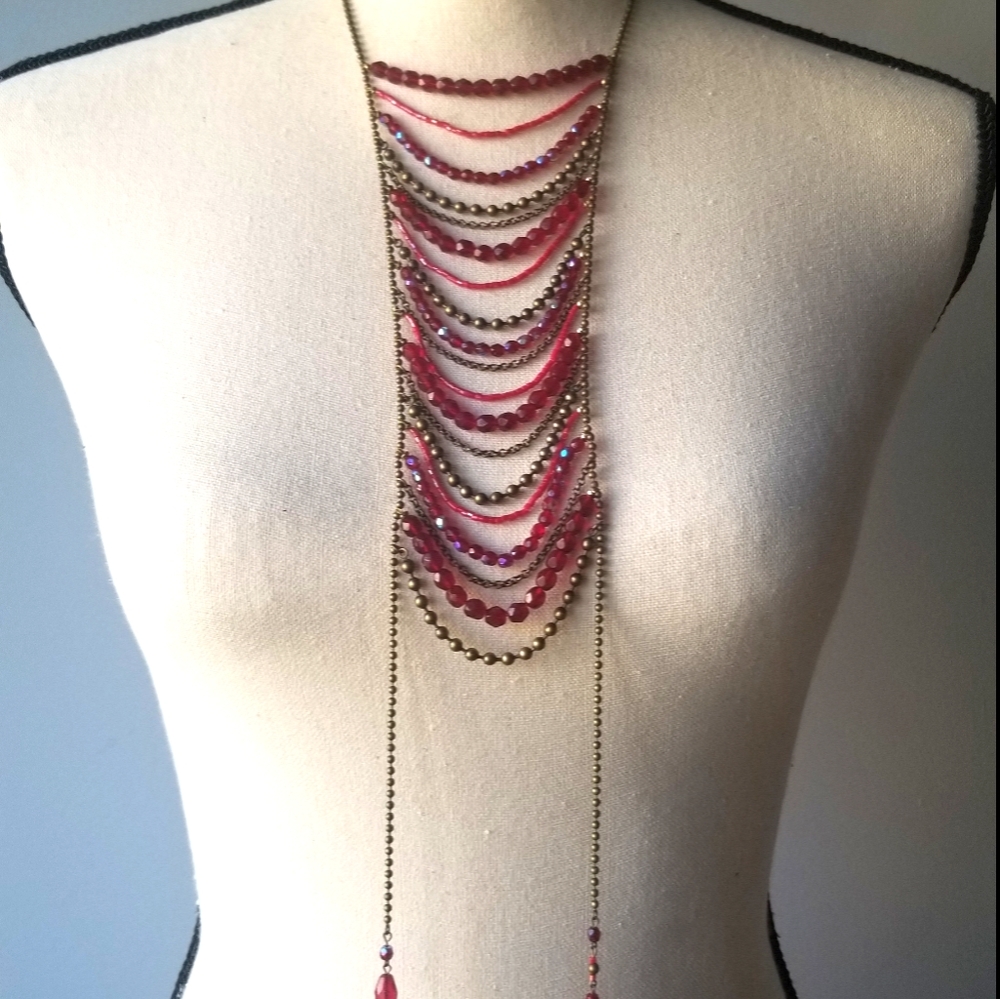 ⚜ Robert Rose Statement Antique Brass Necklace ⚜